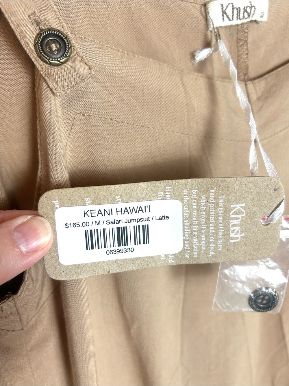 NWT Khush by Keani Hawaii Safari Jumpsuit Size Medium - Picture 4 of 11